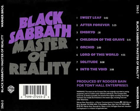 black sabbath master of reality song list